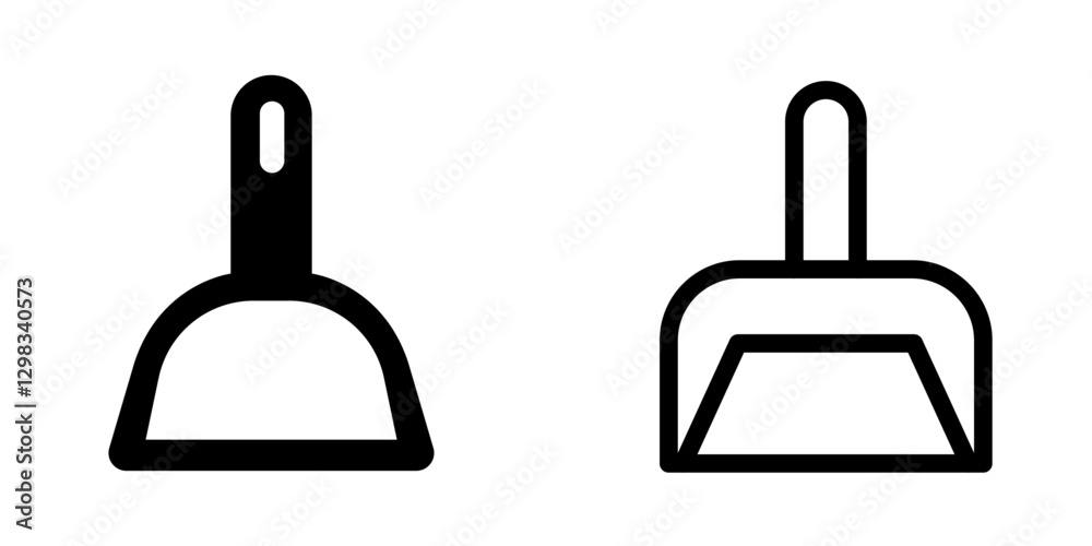 Modern Dustpan Icon Design Symbol Set Modern Dustpan Icon Design Symbol Set
