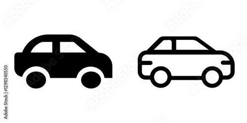 Modern Coupe Icon Design Symbol Set