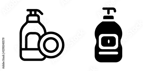 Modern Dish Soap Icon Design Symbol Set