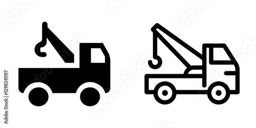 Modern Tow Truck Icon Design Symbol Set