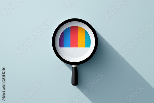a close up of a magnifying lens with a rainbow on it