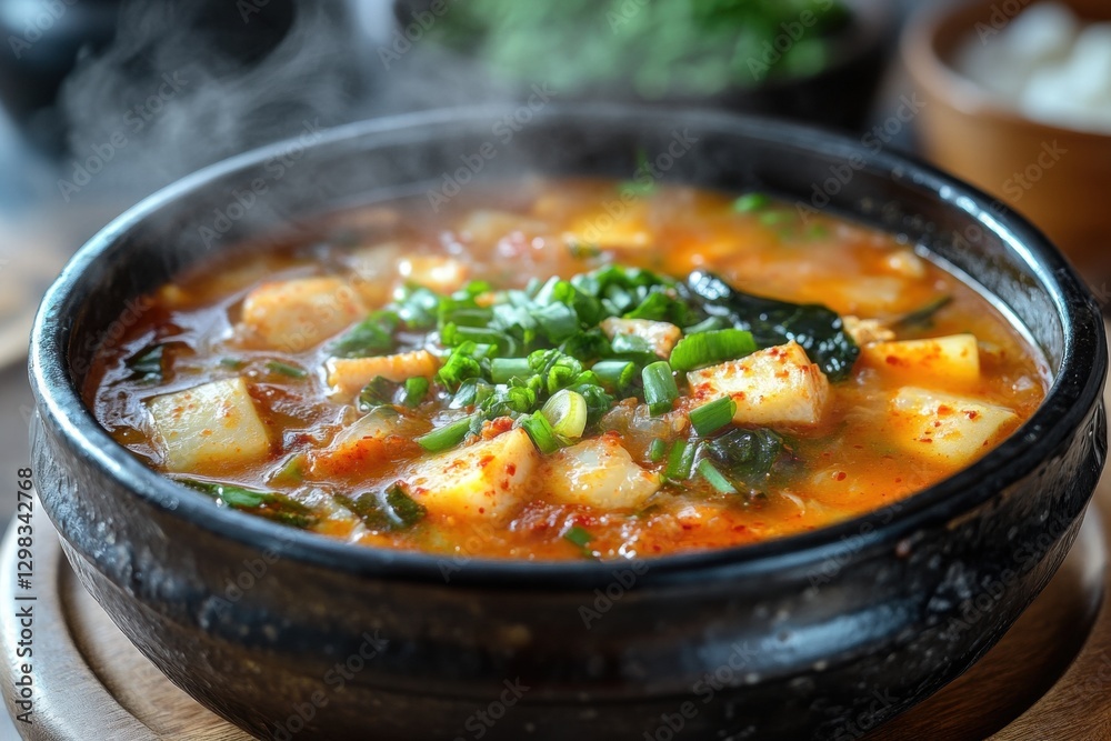 Miso soup with rich broth and fresh ingredients Miso soup with rich broth and fresh ingredients