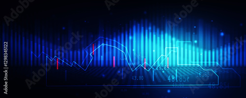 2d illustration Stock market online business concept. business Graph 