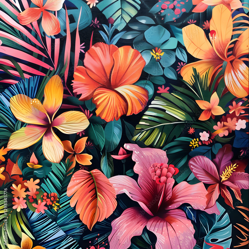 custom made wallpaper toronto digitalBright Colorful Boho Flowers and Plants