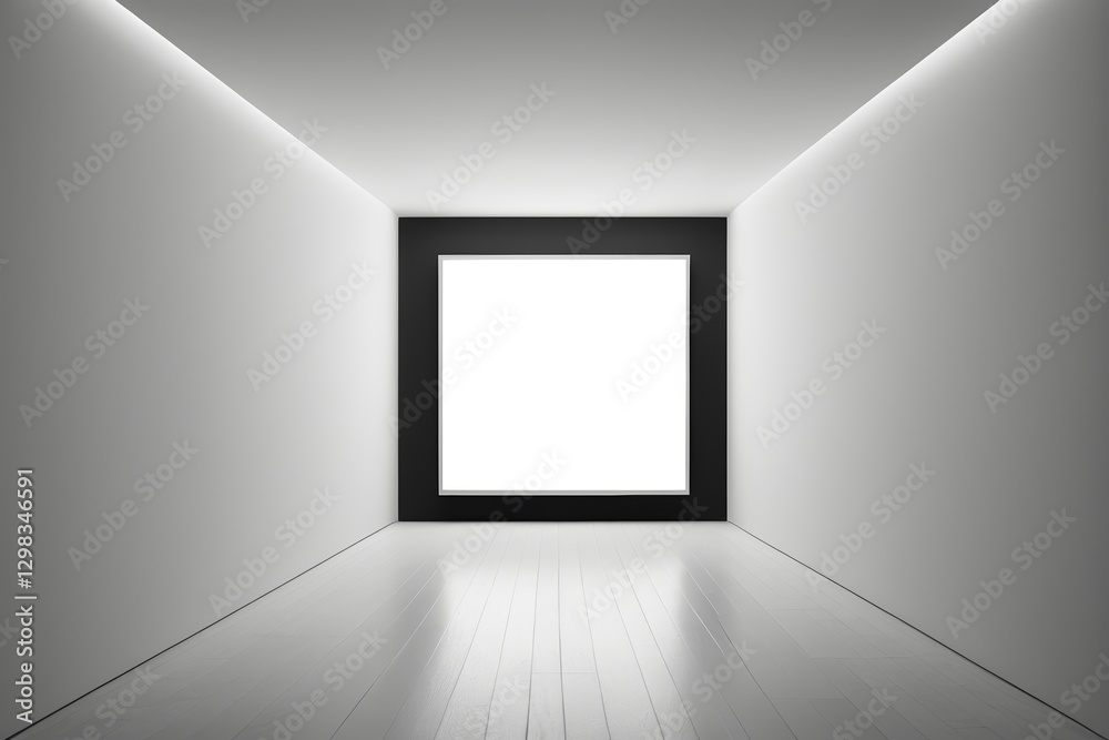arafed empty room with a picture frame in the middle arafed empty room with a picture frame in the middle