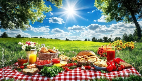 Picnic in Sunny Meadow photo