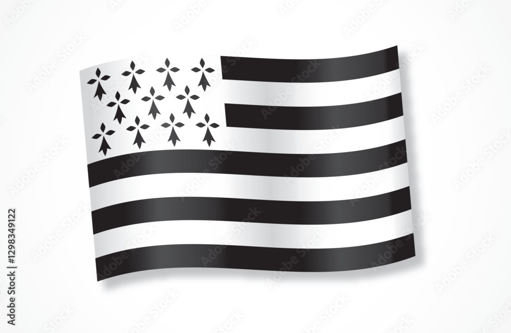 DRAPEAU BRETON FLOTTANT - Illustration vectorielle