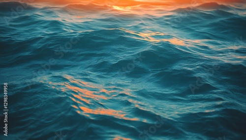 Ocean Waves Sunset Reflection