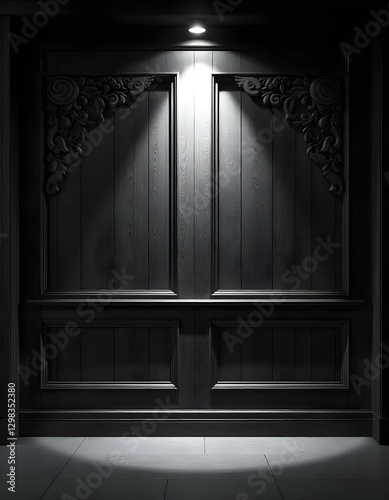 empty room with wooden wall and window, background