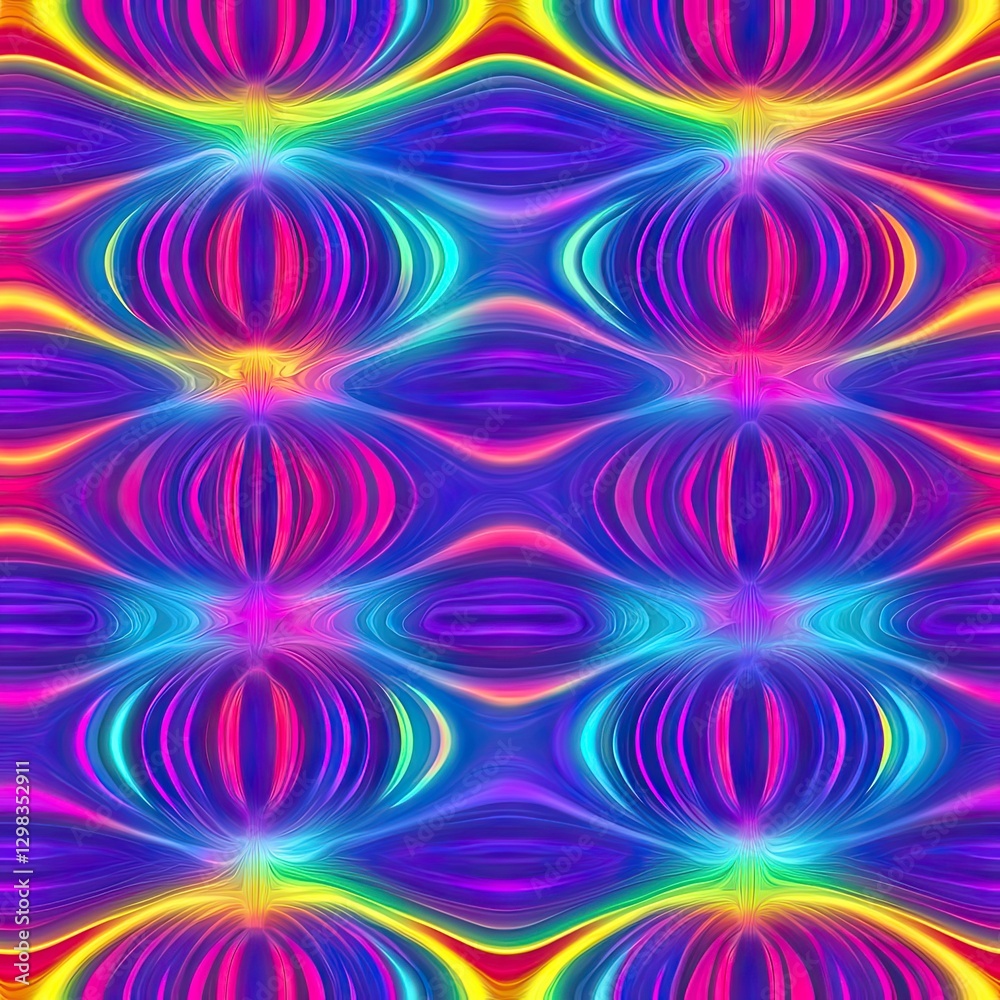 Obraz premium Vibrant Neon Ripple Seamless Pattern Perfect for Trendy Designs
