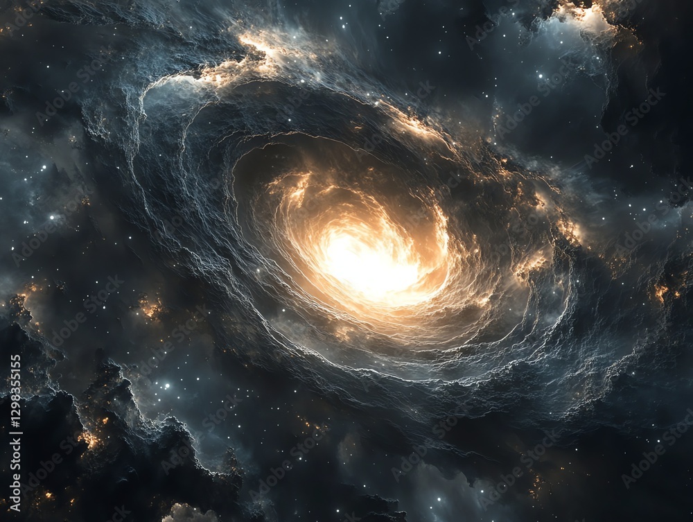 Obraz premium Whirlpool Nebula with Glowing Center and Swirling Clouds of Gas