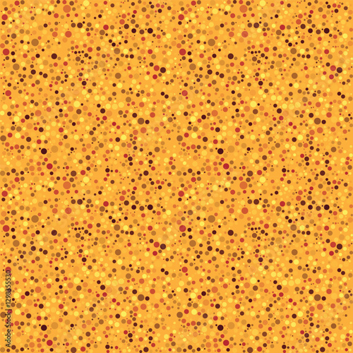 Orange dotted texture. Abstract geometric seamless pattern. Sandy mixed background in yellow and orange with a bit of brown and red