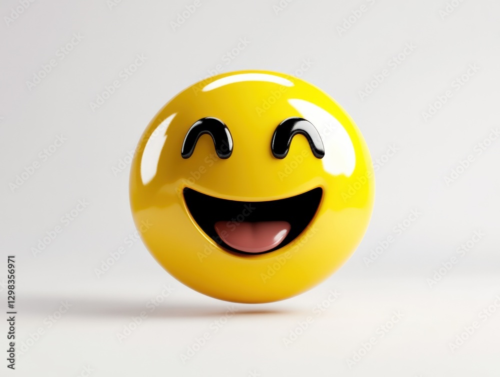 Fototapeta premium happy emoji on white background