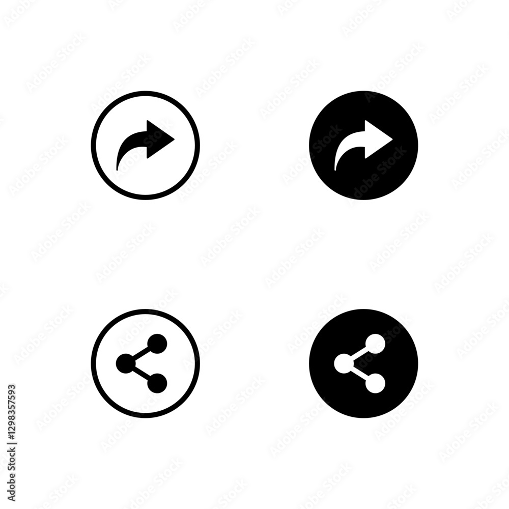 Fototapeta premium Share icon set. Link icon. Forward. Share icon.