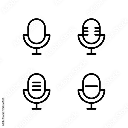 Mic icon set. Microphone icon.