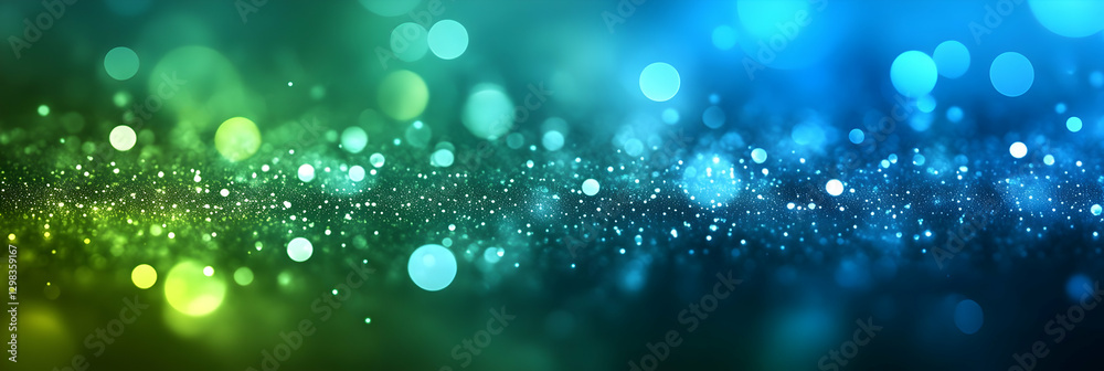 Obraz premium Abstract Green Blue Sparkle Background