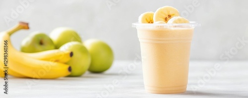 Vibrant Smoothie Cup with Apples and Bananas   A Nourishing and Delicious Beverage for a Healthy Lifestyle  Creamy Fruity and Packed with Vitamins and Antioxidants