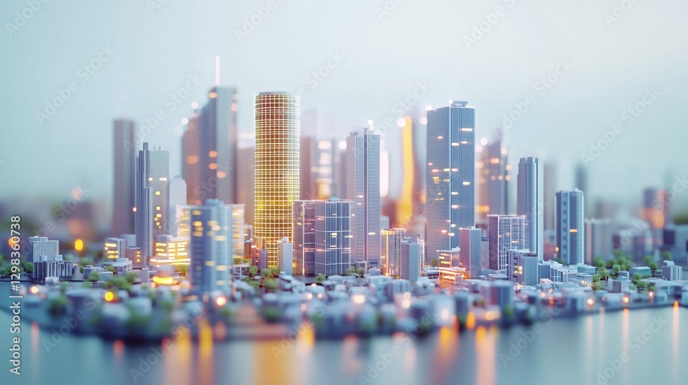 Obraz premium A smart city powered by edge computing data centers, realistic, very detailed