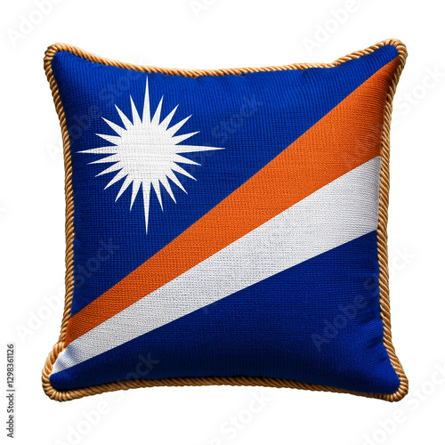 マーシャルの国旗のクッション。白背景。(Marshall Islands flag cushion on white background.)
 photo