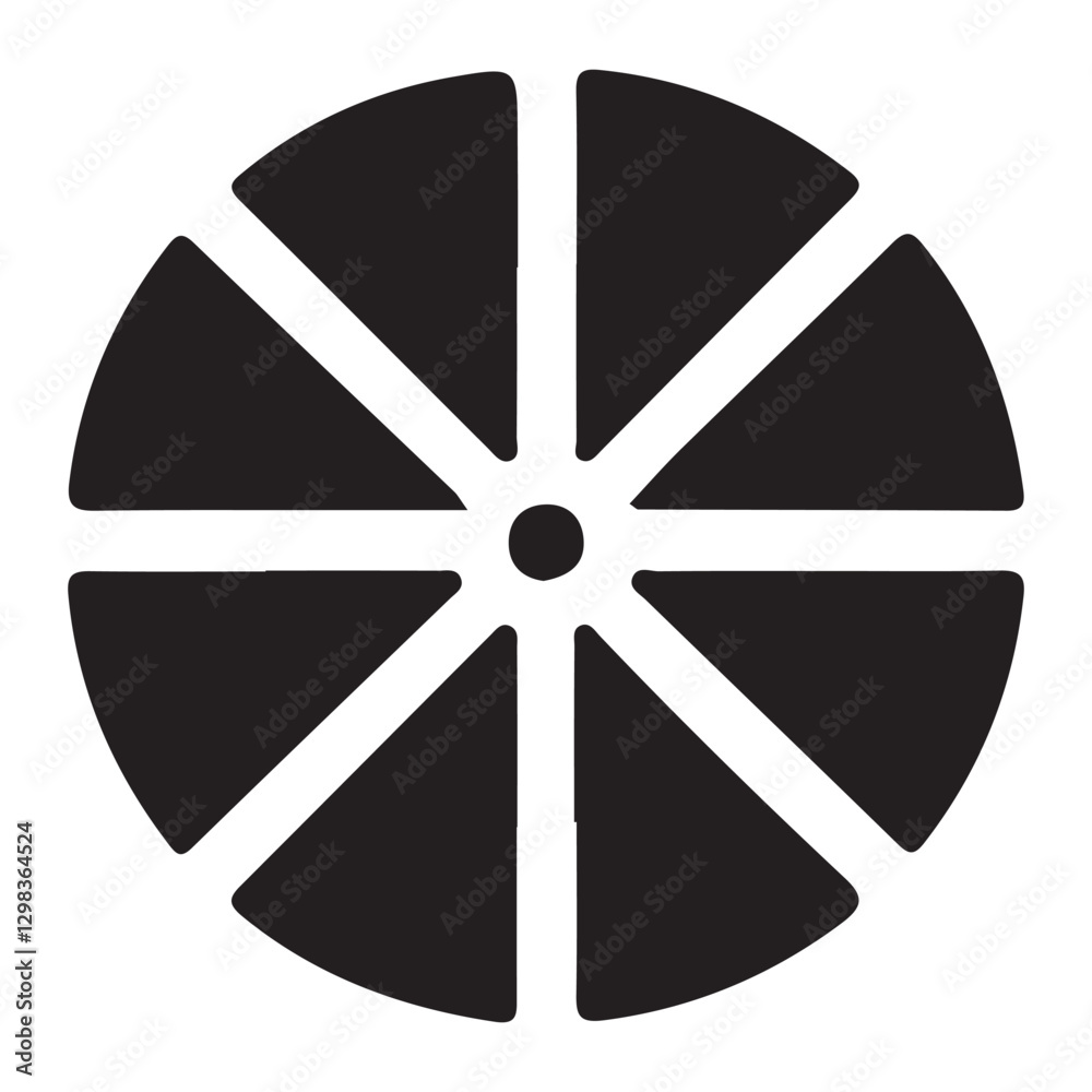 Segmented Circle Design Black and White Graphic Illustration Segmented Circle Design Black and White Graphic Illustration