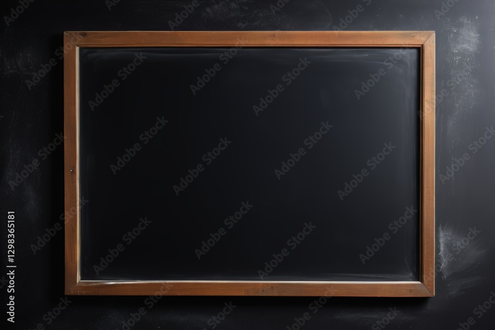 arafed wooden frame with a blackboard on a black wall arafed wooden frame with a blackboard on a black wall