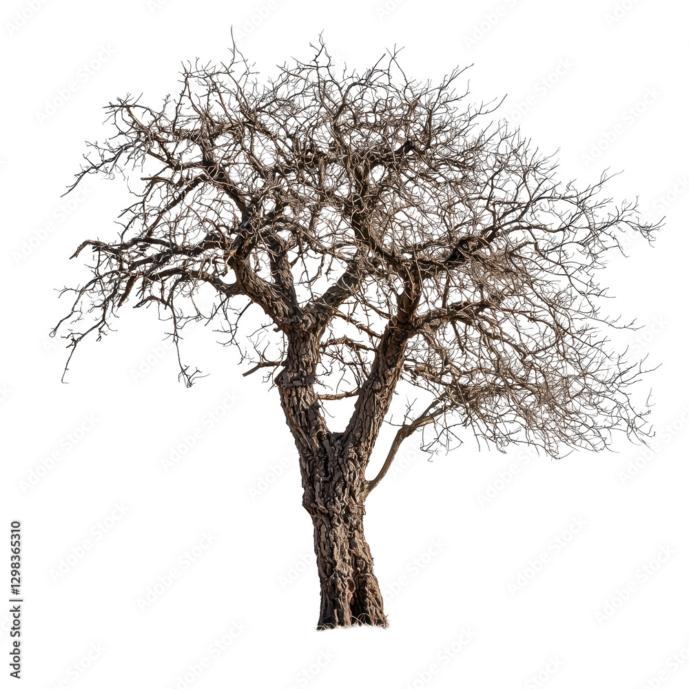 Single tree on transparent background