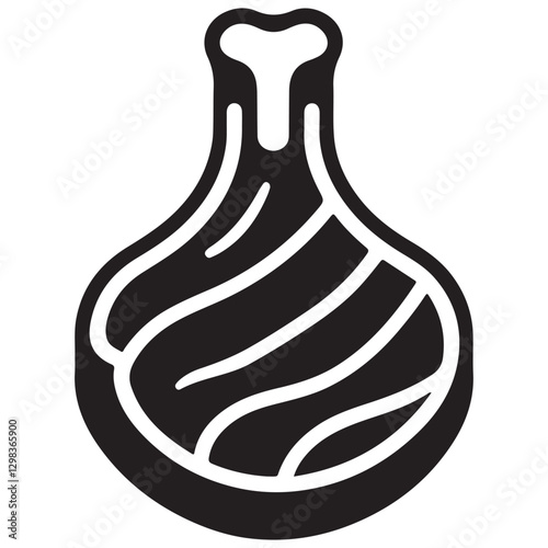 Cut Steak Graphic with Marbled Fat Vector Illustration
