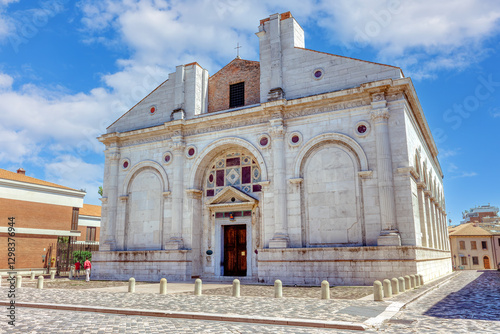Tempio Malatestiano - cathedral catholic church in old city Rimini Emilia-Romagna, Italy