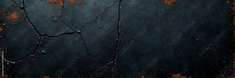 Obraz premium Black metal sheet, heavy grunge, deep scratches, aged surface, steel, retro