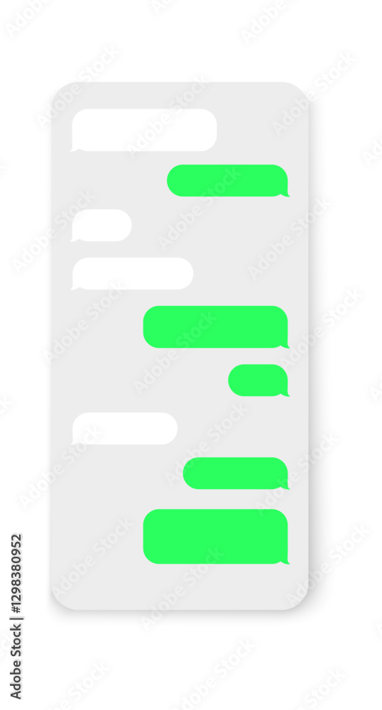 Phone Chat on Smartphone Screen - Modern Messaging Interface with Text Bubbles and Notifications Phone Chat on Smartphone Screen - Modern Messaging Interface with Text Bubbles and Notifications