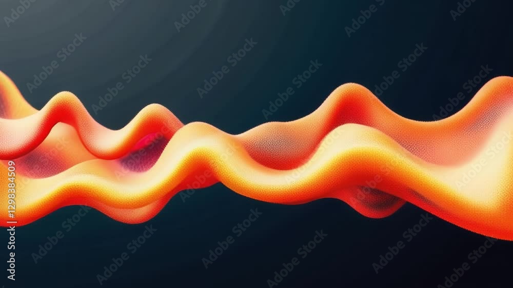 Abstract Orange and Red Waves on Dark Background