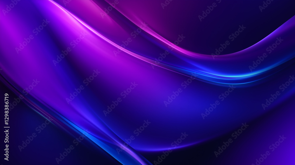 Naklejka premium Abstract purple and blue waves gradient background with flowing lines, ideal for modern design and technology concepts and futuristic design concepts