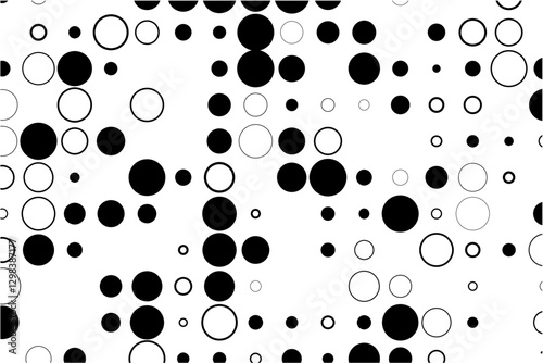 Geometric pattern combining missing circles and black accents