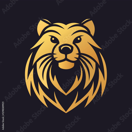 Cute Chinchilla Logo Design on Dark Background