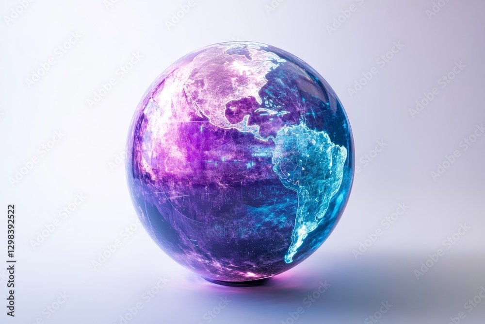 Global Network Connections: A Real - A vibrant globe symbolizes global connectivity, technological advancement, data flow, international cooperation, and future innovation Global Network Connections: A Real - A vibrant globe symbolizes global connectivity, technological advancement, data flow, international cooperation, and future innovation