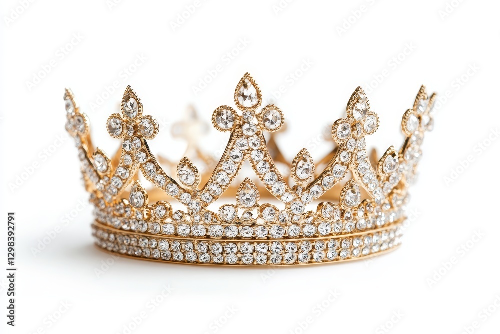 Gold Crown with Diamonds: Regal Elegance - A dazzling gold crown adorned with sparkling diamonds, symbolizing , power, achievement, luxury, and prestige Gold Crown with Diamonds: Regal Elegance - A dazzling gold crown adorned with sparkling diamonds, symbolizing , power, achievement, luxury, and prestige