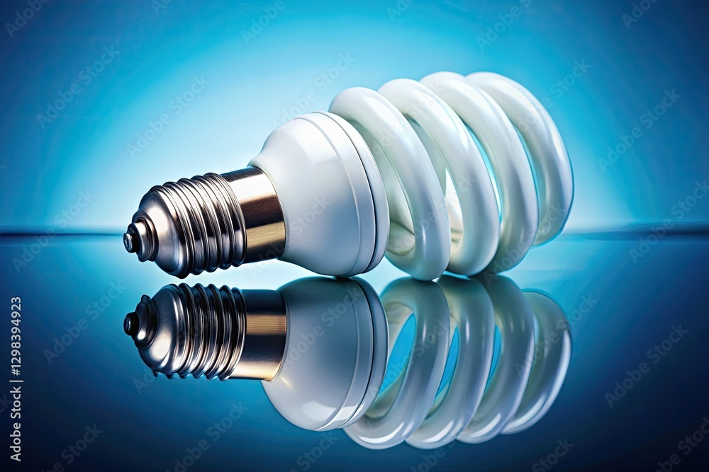 Realistic portrait of an energy-saving LED bulb; a close-up highlighting sustainable illumination.
