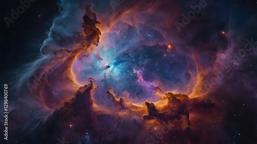 Stunning Cosmic Nebula – Deep Space Galaxy Clouds & Star Clusters photo