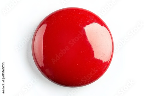 Free Download Red Circle Button Mockup - Single glossy red button isolated on white background, perfect for website design or app interface - GFXLoad