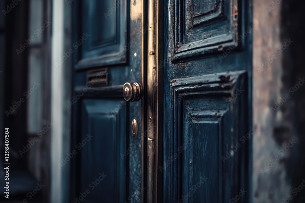 Obraz premium Close up shot of a wooden door handle, ideal for use in interior design or architectural images