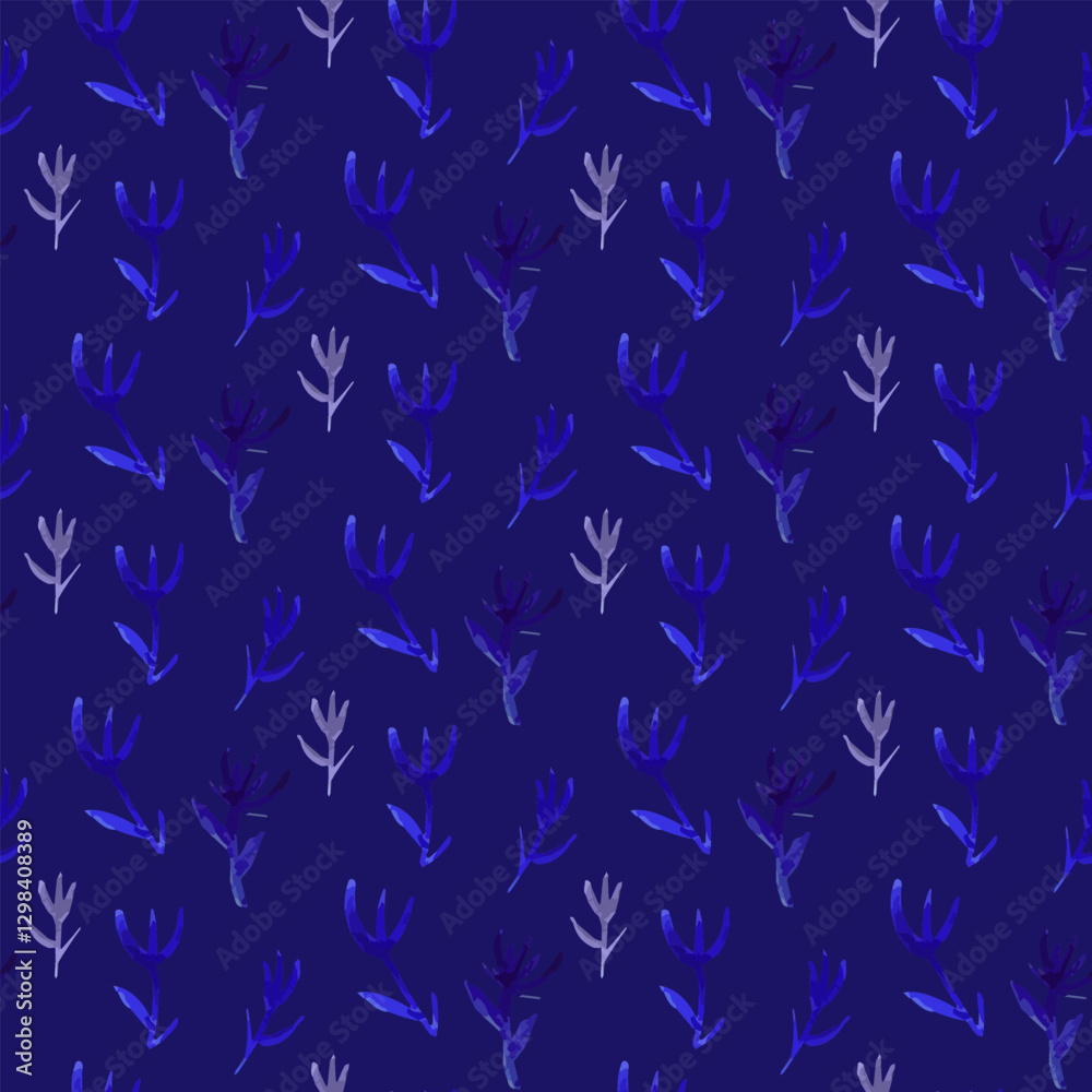 Dark Blue Watercolor Botanical Seamless Pattern
Dark Blue Watercolor Botanical Seamless Pattern