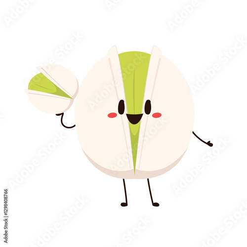 Pistachio character vector isolated. Pistachio icon. Vector illustration. Isolated.