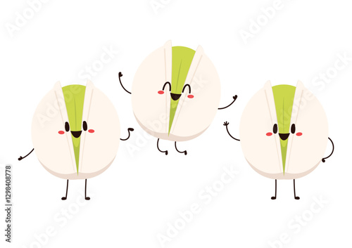 Pistachio character vector isolated. Pistachio icon. Vector illustration. Isolated.