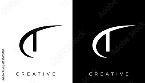 Initial letter t logo. simple style design