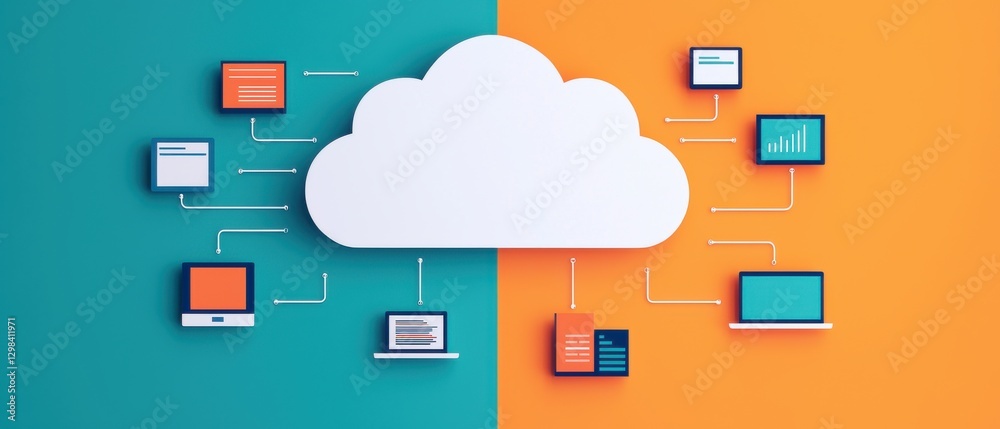 Digital Technological Proficiency Infographics concept. Comprehensive Cloud Computing Infographic Highlighting Key Capabilities for Business Transformation and Modernization Digital Technological Proficiency Infographics concept. Comprehensive Cloud Computing Infographic Highlighting Key Capabilities for Business Transformation and Modernization