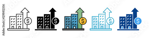 Property Development Icon Set Multiple Style Collection