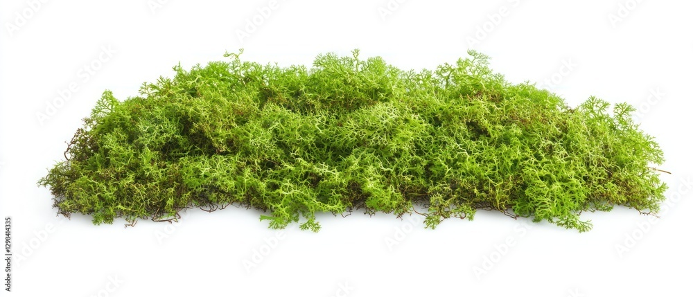Obraz premium Green Moss Patch Isolated on White Background