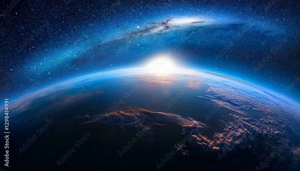 Fototapeta premium Background with planet and space