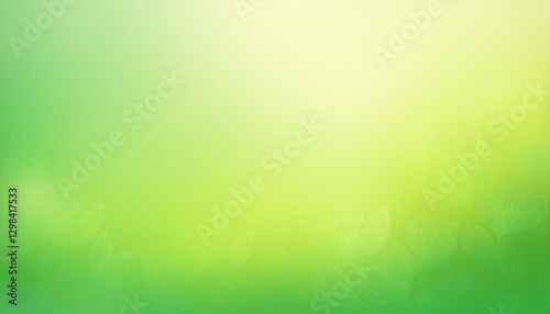 Soft gradient mesh illustration. Green gradient spring blurred background. Abstract gradation green and yellow color backdrop, spring, summer blurred leaves. Copy space.