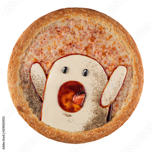 a professional chef assembles and cooks a delicious pizza. photo